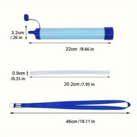 Personal Water Filter For Hiking, RV Camping, Travel, And Emergency Preparedness (Option: Blue) Personal Water Filter For Hiking, RV Camping, Travel, And Emergency Preparedness (Option: Blue)